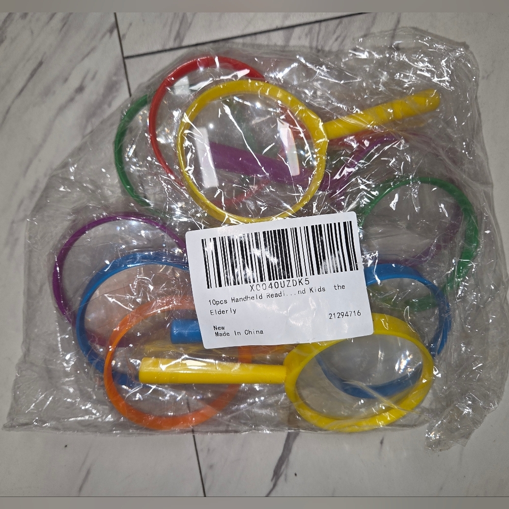 New Set Of 10 Colorful Magnifying Glass, Size Mid